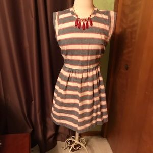 Red, White & Blue Chambray Dress